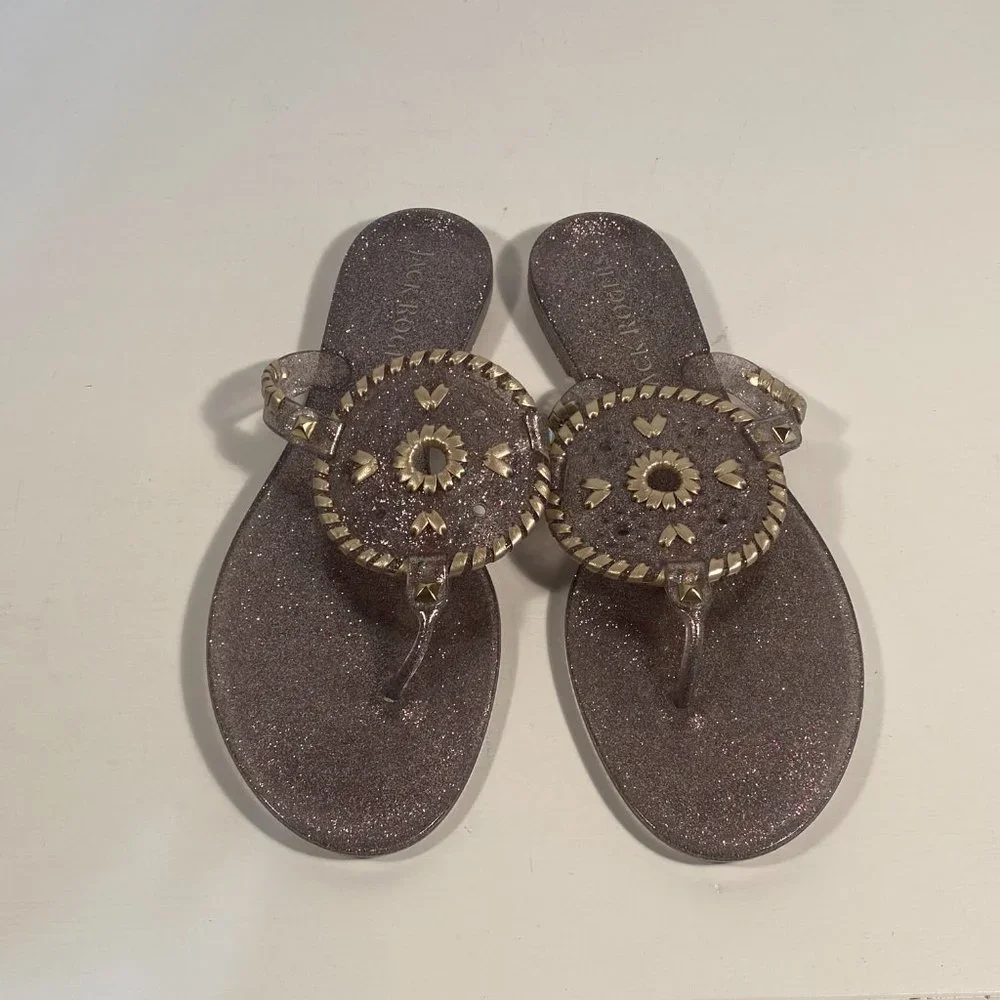 Jack Rogers Sparkle Rubber Jelly Thong Sandals Women Size 9 - Picture 4 of 8